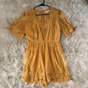 Yellow lace romper